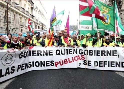 Manifestación en Madrid contra la reforma de las pensiones