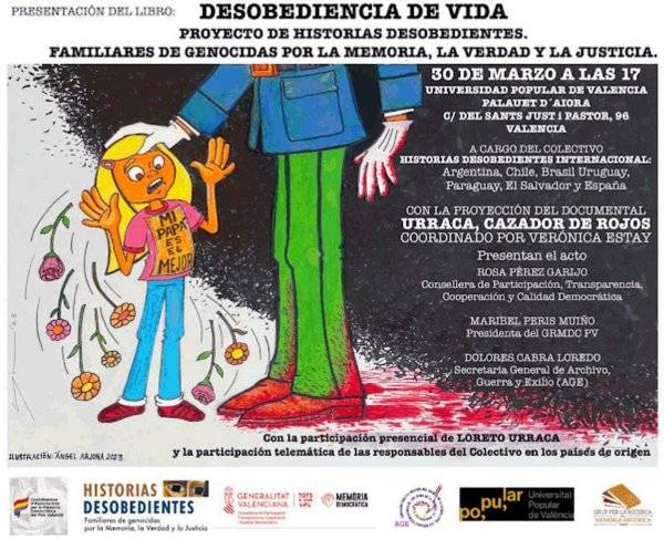 Presentación del libro “Desobediencia de vida: Proyecto de historias desobedientes». Familiares de genocidas por la Memoria, la Verdad y la Justicia. València, 30 marzo 17 h.