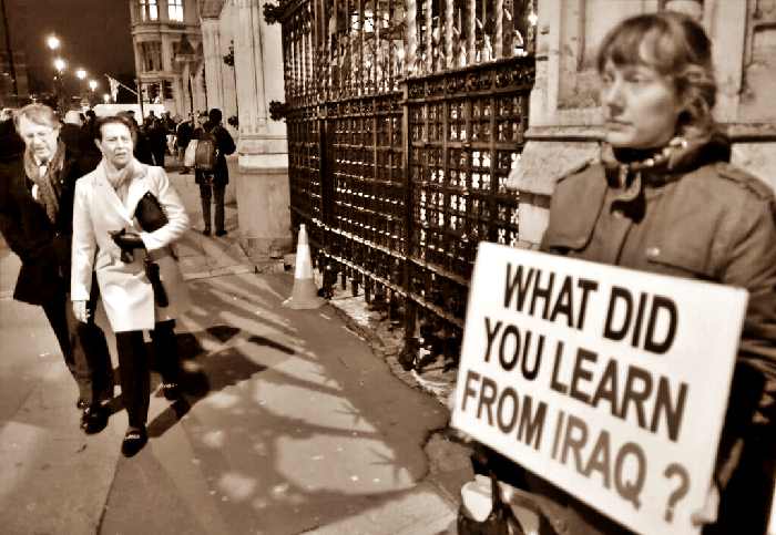 Veterano guerra de Irak denunciando efectos