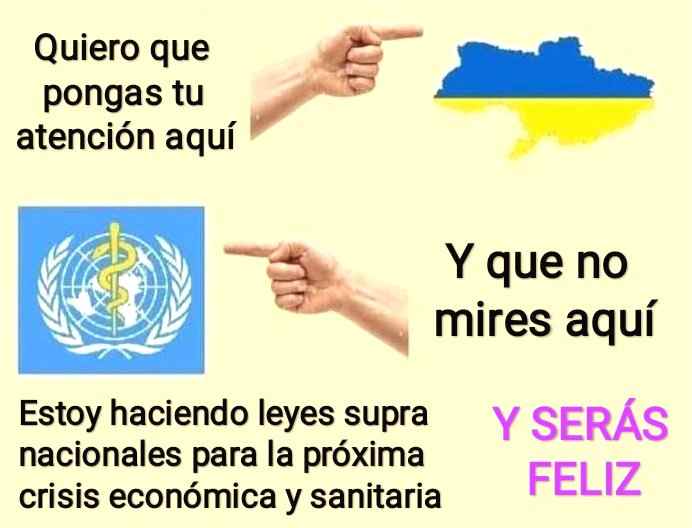 Cartel explicativo sobre relaciones OTAN y OMS