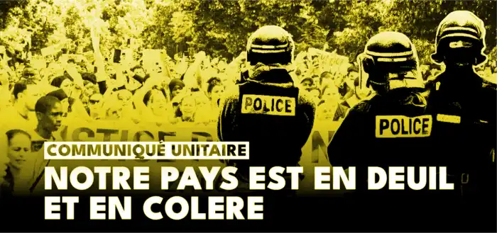Francia está de luto y en cólera. Comunicado unitario.