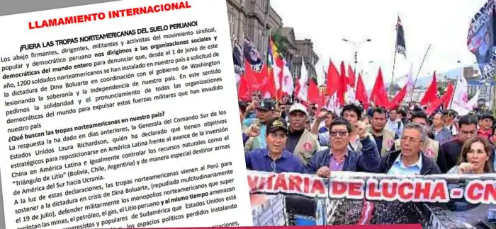 ¡Fuera tropas norteamericanas del suelo peruano!