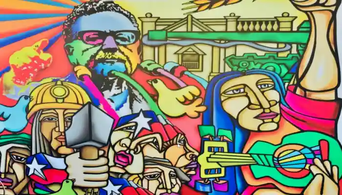 Cartel conmemorativo presidencia de Allende