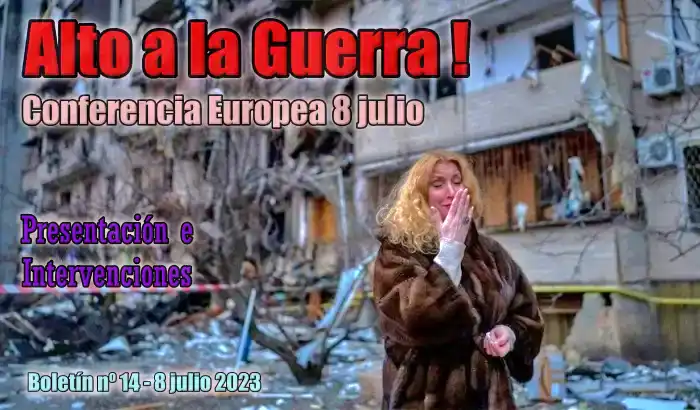 Composición cartel conferencia europea no a la guerra