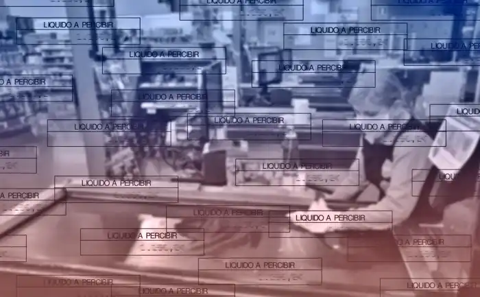 Composición de trabajadora con red de nóminas