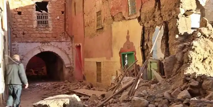 Foto de desastre ocasionado por el terremoto