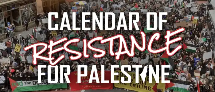 Trabajadores y pueblos de todo el mundo marchan por la causa Palestina. Web internacionalista de eventos (Samidoun)