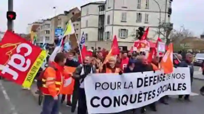 Manifestación en Francia por la defensa condiciones de vida
