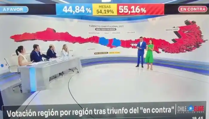 Foto de la TV pública de Chile con los resultados