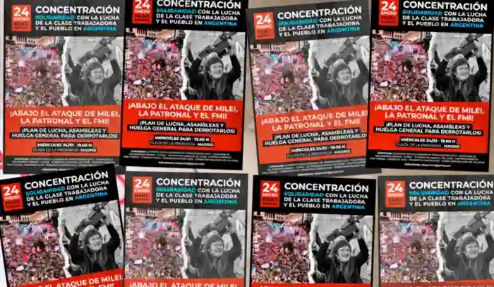 Concentraciones de apoyo a la Huelga general en Argentina contra el gobierno Milei