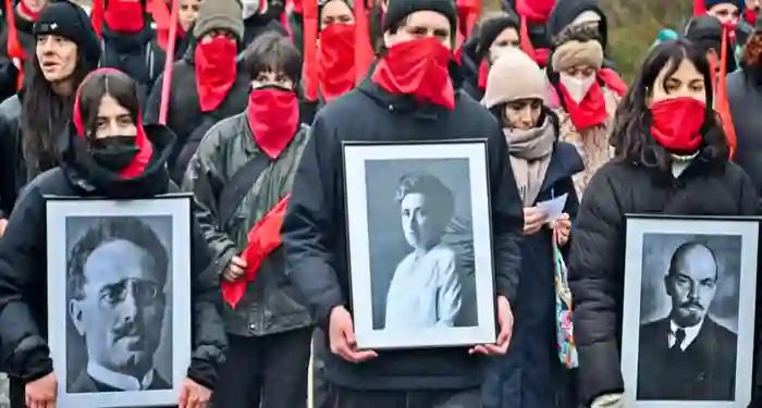 Foto de la manifestación en Berlin el 14 de enero