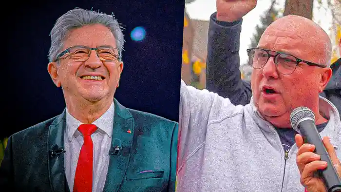 Fotos de Melènchon y Jean-Paul Delescaut
