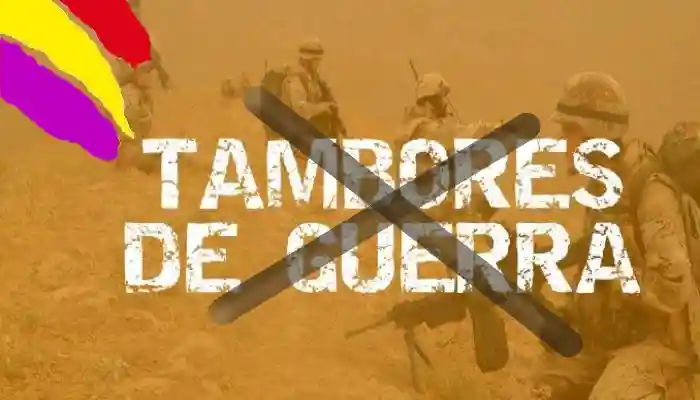 Dibujo tambores de guerra tachados y por la república