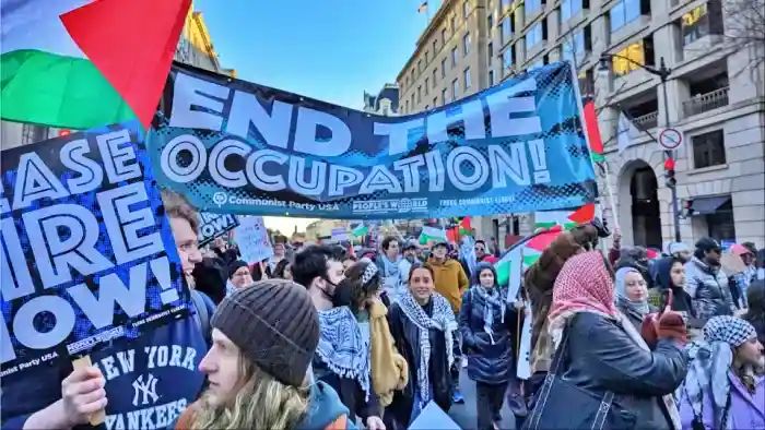 Manifestación de solidaridad con Palestina