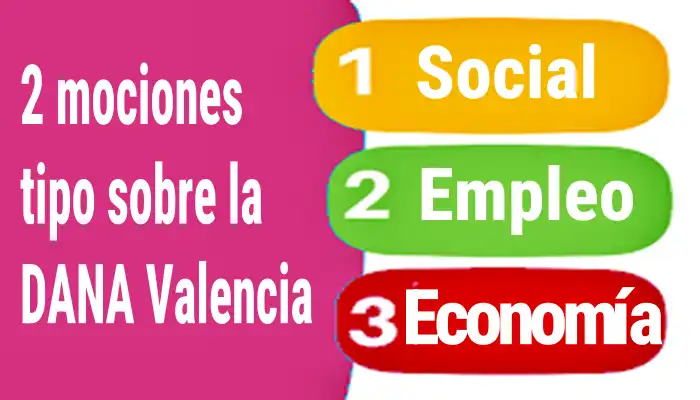 Modelos de moción para los ayuntamientos afectados por la DANA