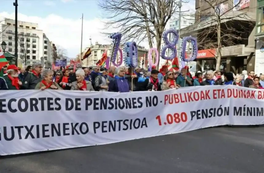 Manifestación por unas pensiones dignas en el Pais Vasco