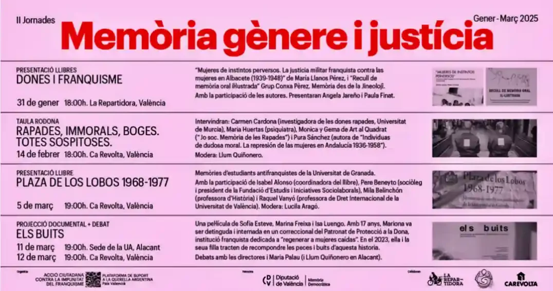 Comienzan las Jornadas de Memoria, Género y Justicia en Valencia.
