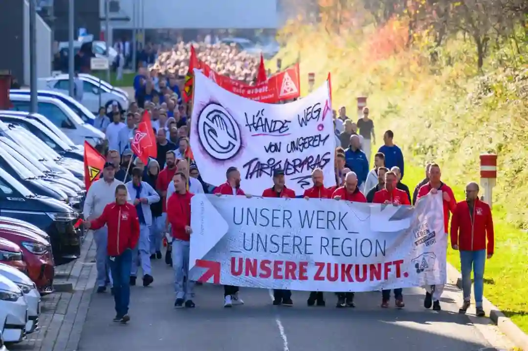 Manifestación trrabajadores alemanes