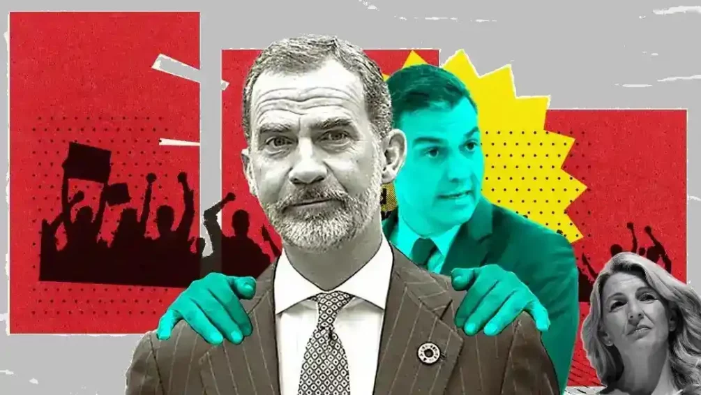 Composición del Rey, Pedro Sánchez y Yolanda Díaz