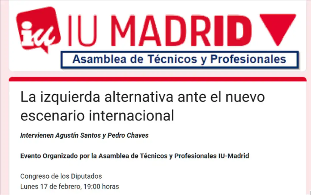 Cartel anunciador del debate para el 17 sobre izquierda alternativa
