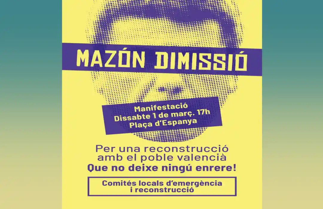 Cartel de la convocatoria para el 1 de marzo en Valencia