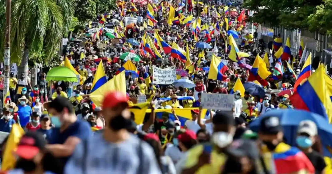Foto de archivo movilización de la CUT en Colombia