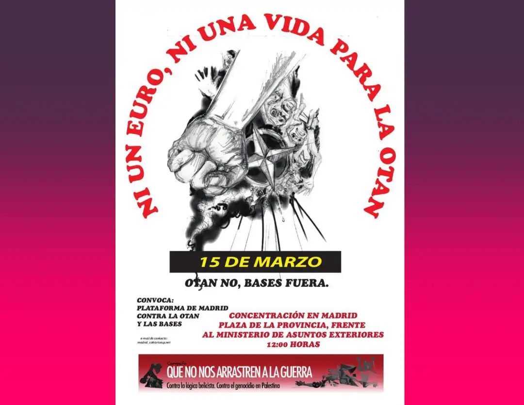 Cartel de la convocatoria OTAN del 15 de marzo