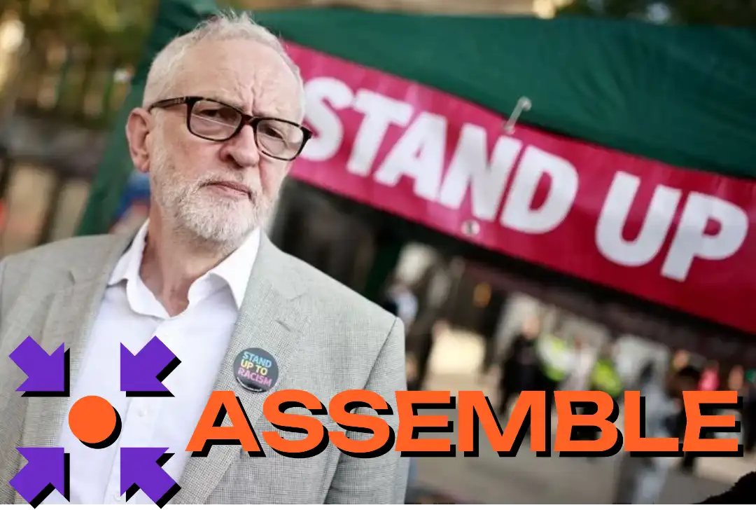 Foto de Jeremy Corbyn en una manifestación en Londres