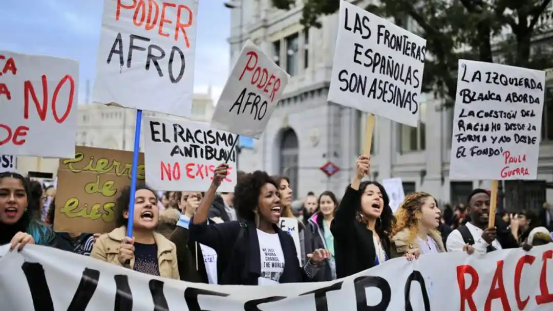 Manifestación contra el racismo en el día internacional