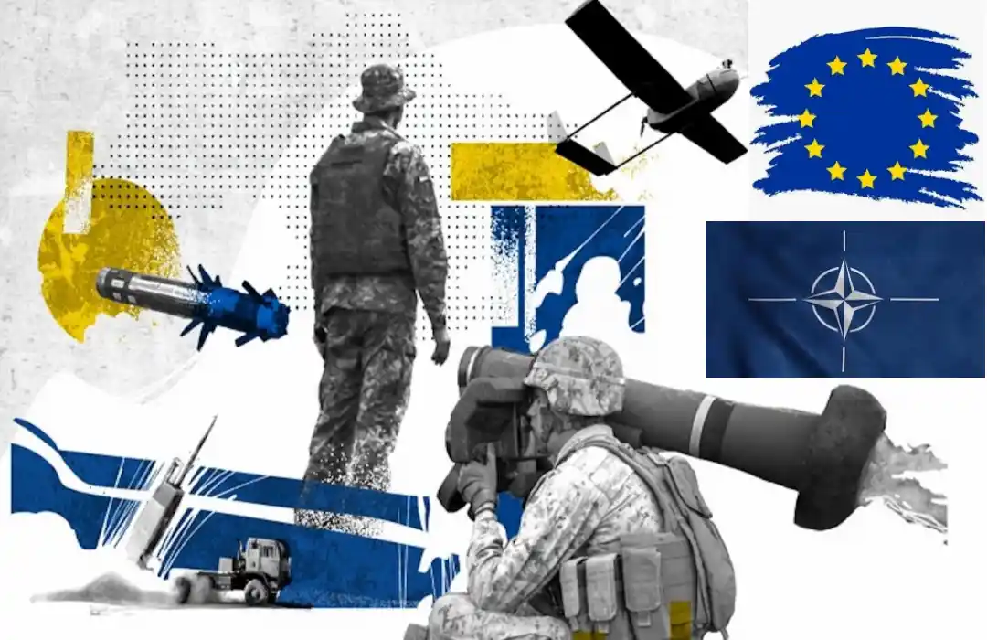 Composición de armas y escudos de la UE y la OTAN