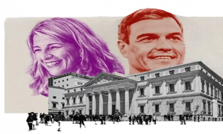 Fotos de Yolanda Díaz y Pedro Sánchez