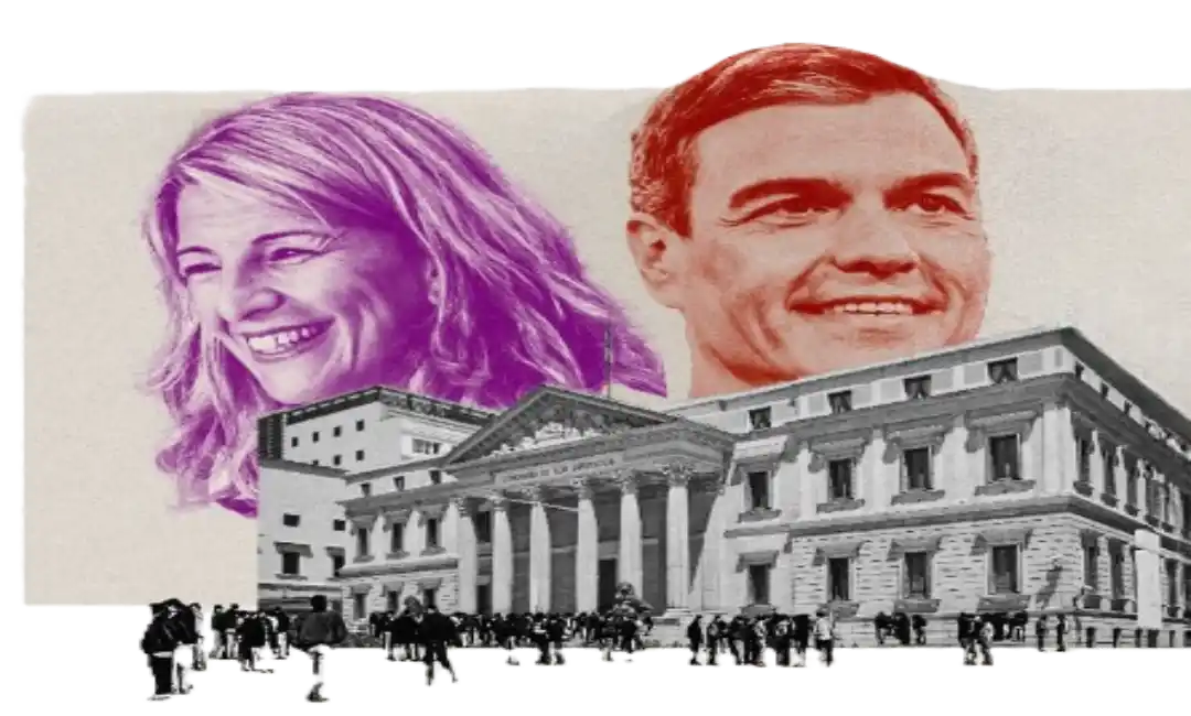 Fotos de Yolanda Díaz y Pedro Sánchez