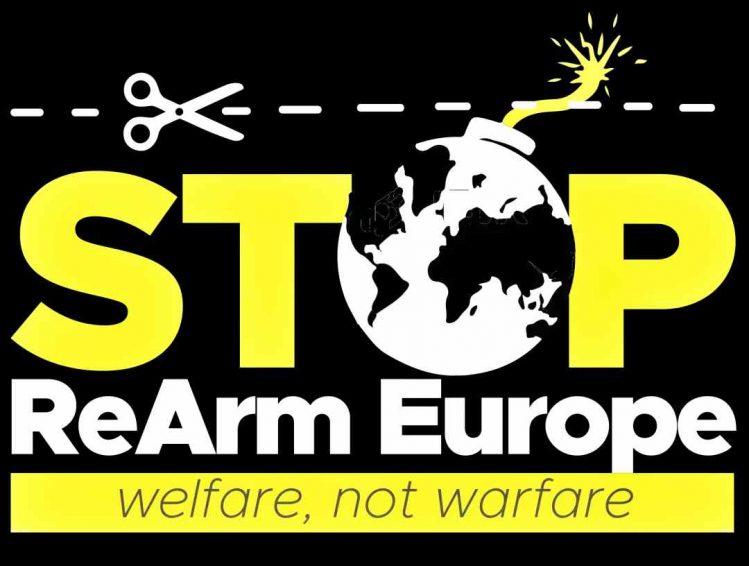 Llamado a la acción de StopReArmEurope.