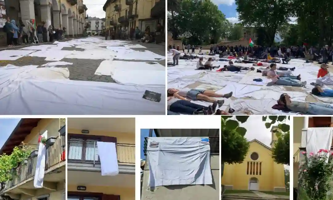 Collage de fotos de sábana blancas de Rosaria Gasparro