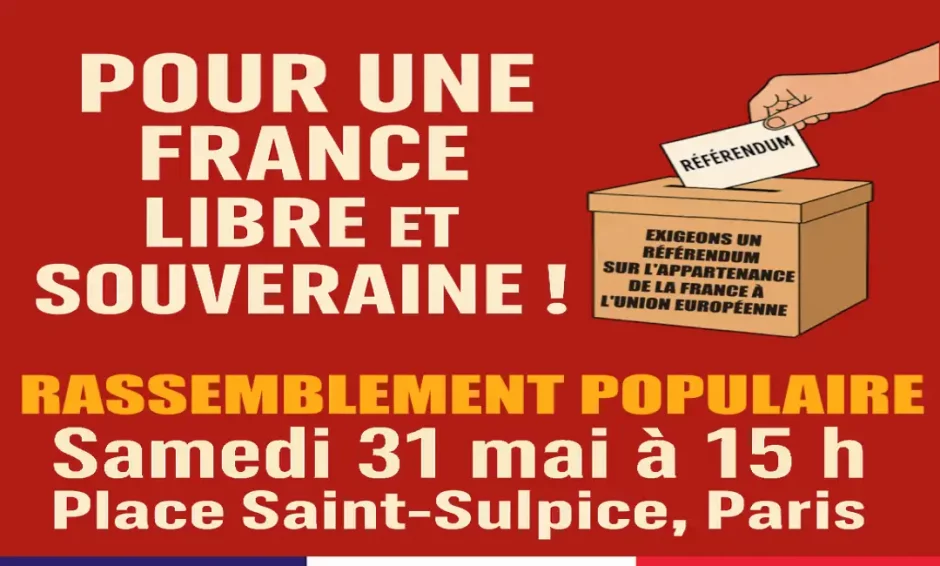Concentración el 31 de mayo: ¡Por una Francia libre y soberana al servicio de los trabajadores!