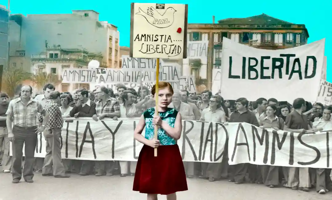 CArtel del artículo original mostrando manifestación antifranquista