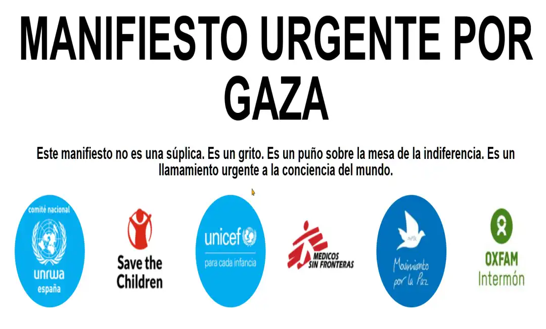 Organizaciones promotoras del manifiesto por Gaza