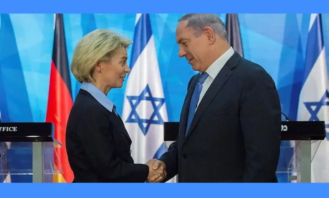 Presidentes de la Comisión Europea e Israel estrechan sus manos