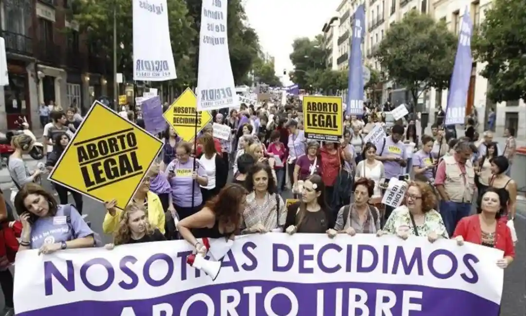 Foto de archivo de manifestación en defensa del aborto