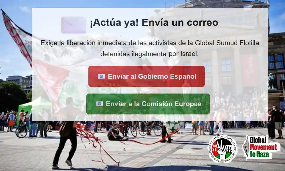 Composición con foto de la campaña de firmas