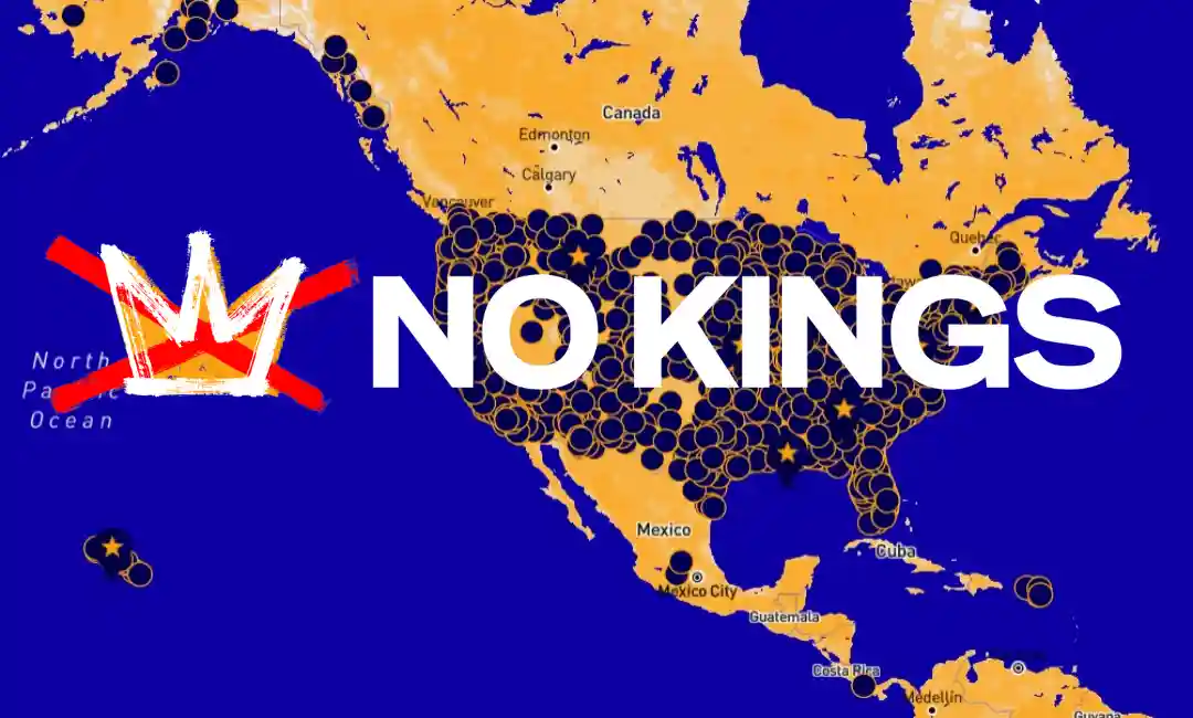 Imagen y logo del sitio web de No Kings