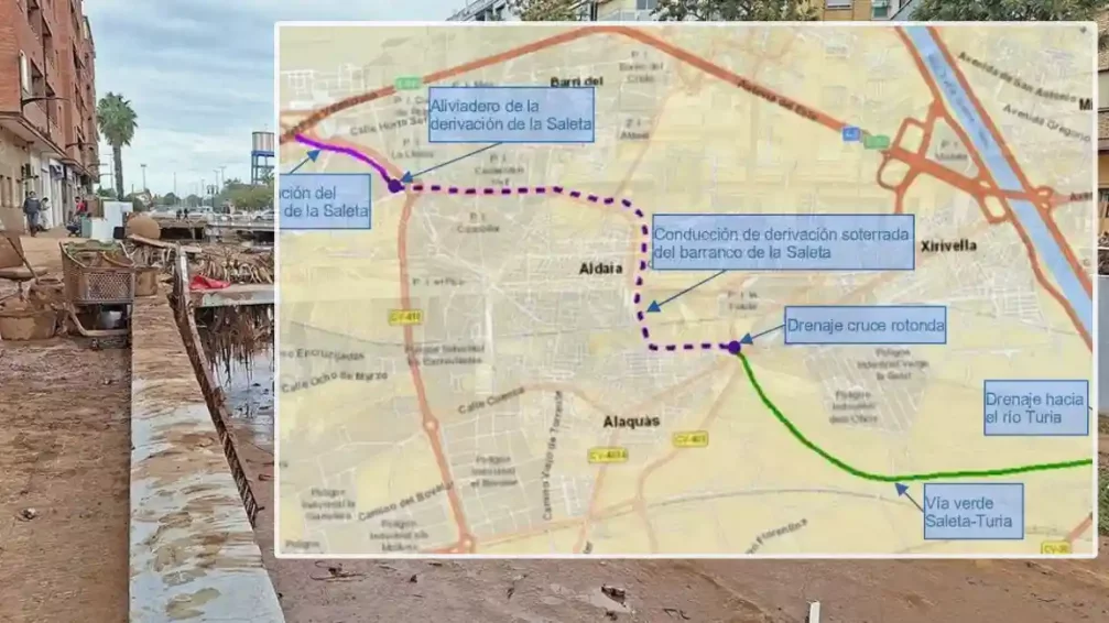 Encauzamiento del barranco de La Saleta en Aldaia: 98 millones que no solucionan.