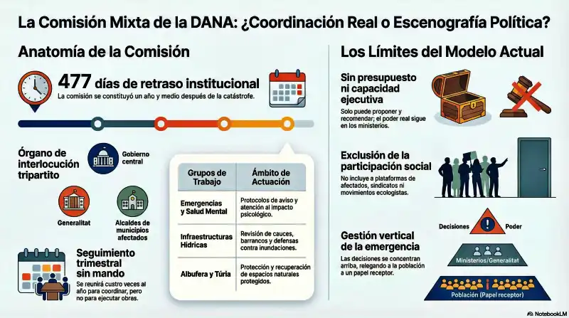 Comisión Mixta de la DANA: 477 días de espera para una mesa sin poder real. 2 comisdananimite