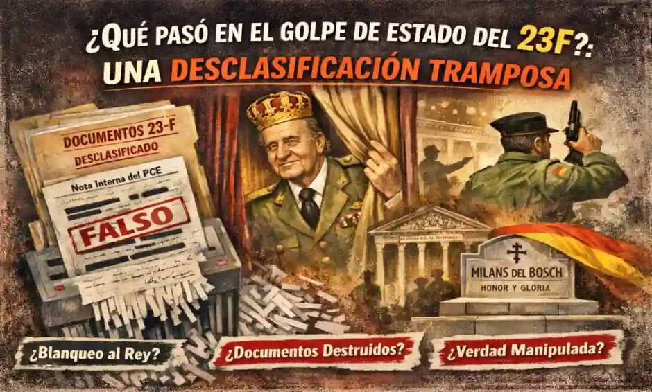 La memoria desclasificada del 23F por el Gobierno Sánchez: sesgada y torticera. 4 Composición por IA sobre la desclasificación del 23F
