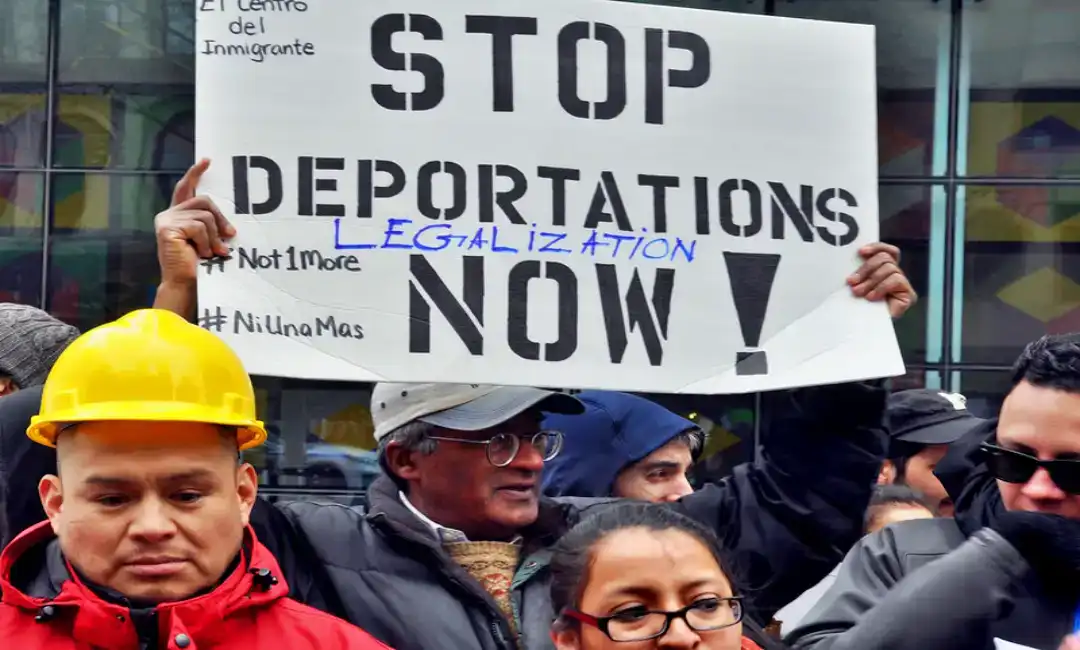 Protesta trabajadores contra la deportación. Foto de archivo