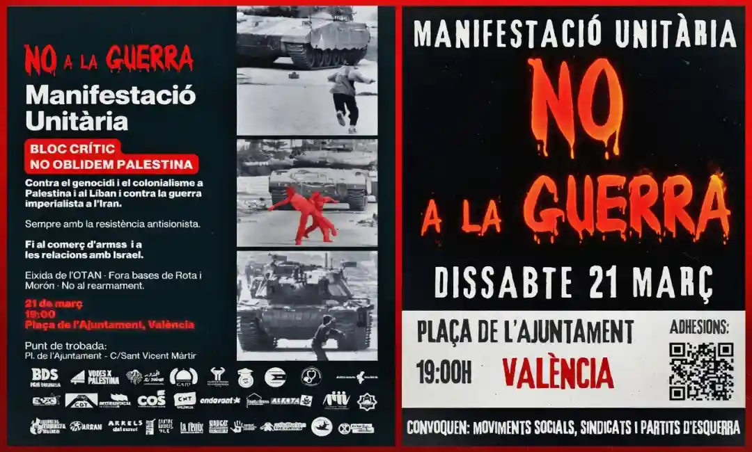 Carteles de la convocatoria en Valencia para el 21 de marzo
