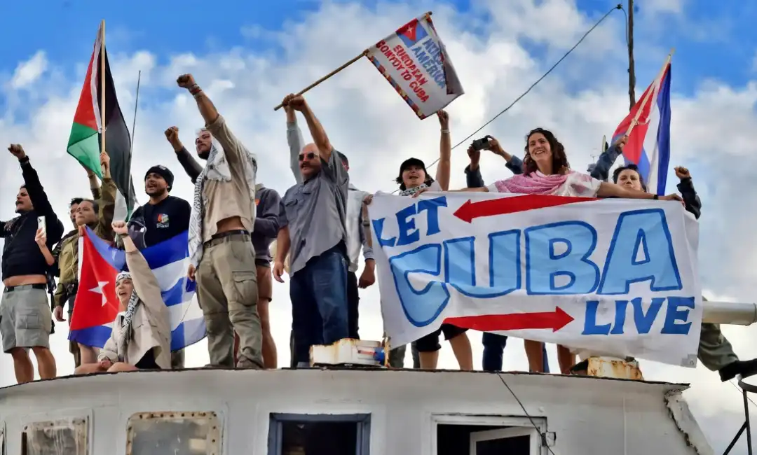 Foto de archivo de integrantes de la flotilla Granma