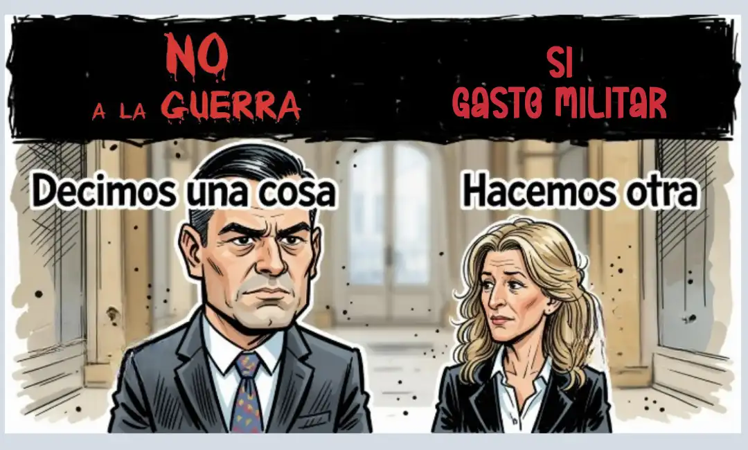 Composición con IA de Presidente y Vicepresidenta diciendo una cosa y haciendo otra