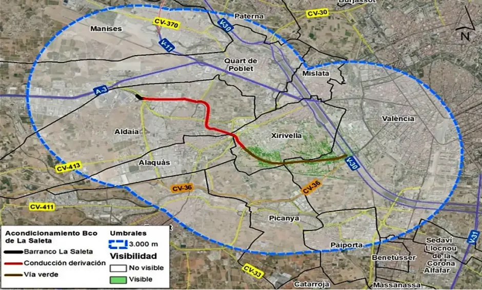Mapa del proyecto de desvio de La Saleta