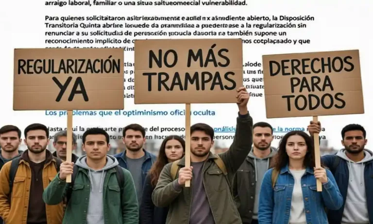 Imagen por IA de migrantes con reivindicaciones